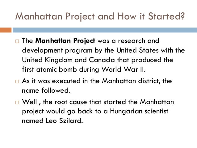 Реферат: Manhattan Project Essay Research Paper The Manhattan